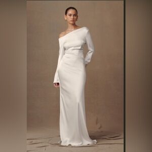 Elegant Off-Shoulder White Dress | MESHKI Avery Dress - Ivory